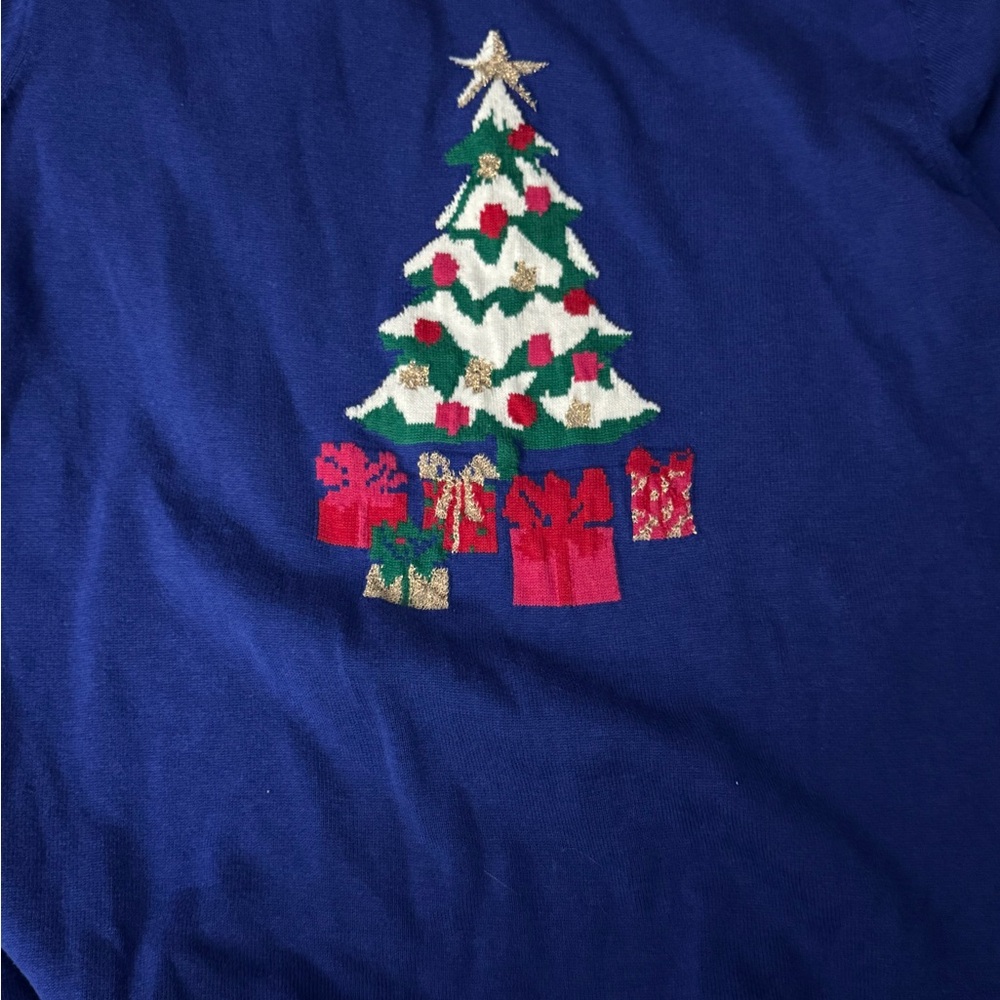 Kim Rogers vintage  Blue Sweater with Festive Design